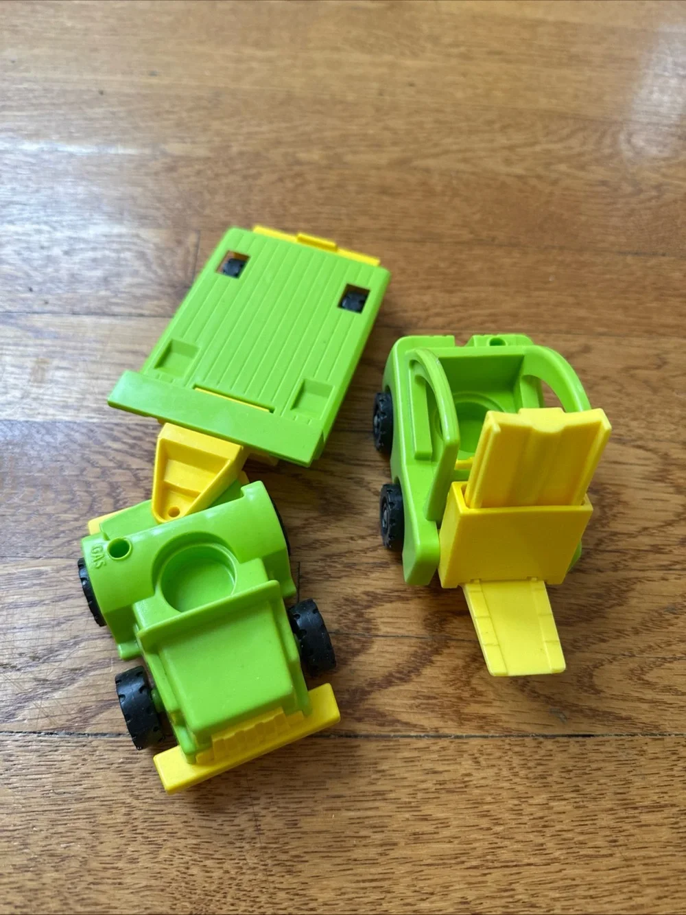 Fisher-Price Green and Yellow Construction Toy Vehicle Trio